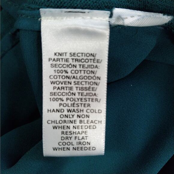 ANN TAYLOR LOFT! EMERALD GREEN ULTRA LIGHTWEIGHT SWEATER, CHIFFON SKIRT! SZ L - Picture 6 of 7
